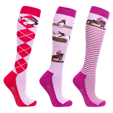 Hy Equestrian Cross Country Socks (Pack of 3)