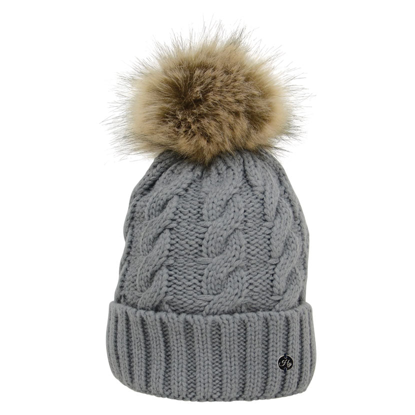HY Melrose Cable Knit Bobble Hat