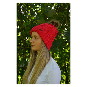 HY Melrose Cable Knit Bobble Hat