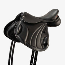 Load image into Gallery viewer, Premier Equine Deauville 17.5” Black Leather Adjustable Monoflap Saddle