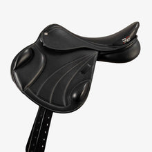 Load image into Gallery viewer, Premier Equine Deauville 17.5” Black Leather Adjustable Monoflap Saddle