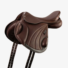 Load image into Gallery viewer, Premier Equine Deauville 17.5” Black Leather Adjustable Monoflap Saddle