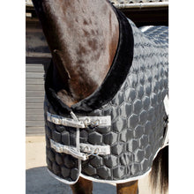 Load image into Gallery viewer, Teddy Quilted Stable Rug 300g - Black/Black
