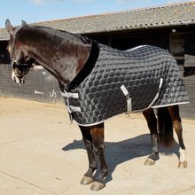 Load image into Gallery viewer, Teddy Quilted Stable Rug 300g - Black/Black