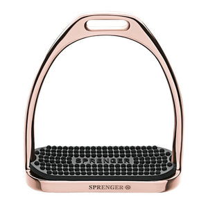 Sprenger Rose Gold Stirrups with Rubber Treads