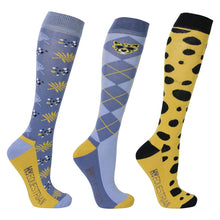 Load image into Gallery viewer, Hy Equestrian Chico the Cheetah Socks (Pack of 3)