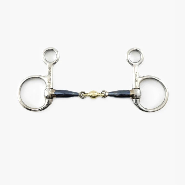 Hanging Cheek Blue Sweet Iron with Brass Alloy Lozenge Bit